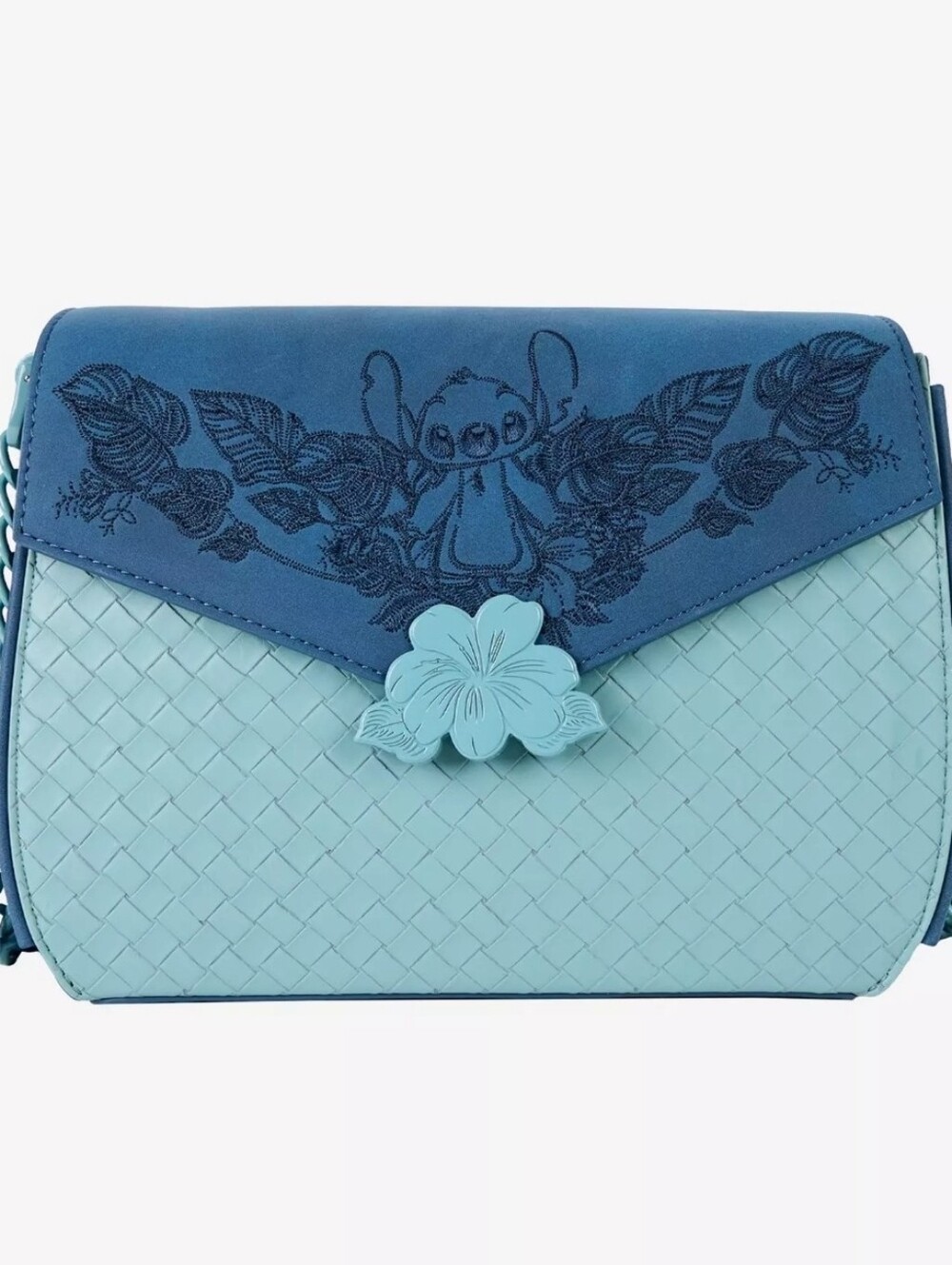 Nwt! Loungefly Disney Lilo & Stitch Embroidered Woven Crossbody Bag
